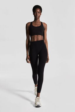 H&M - Women Black Ankle-Length Sports Leggings With SoftMove