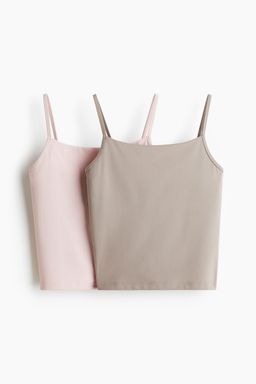 H&M - Women 2-Pack Sports Strappy Tops With DryMove