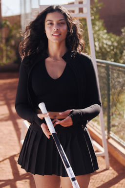 H&M - Women Black Pleated Tennis Skirt With DryMove