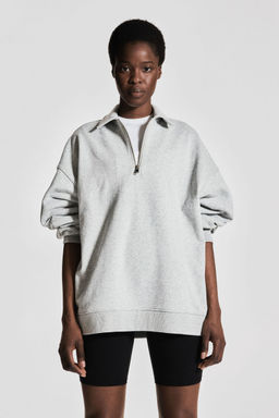 H&M - Women Grey Collared Sports Sweatshirt