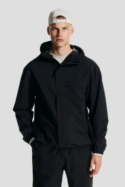 H&M - Men Black Regular Fit Rain Jacket With StormMove
