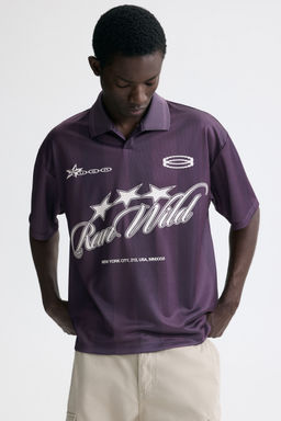 H&M - Men Purple Loose Fit Football Shirt