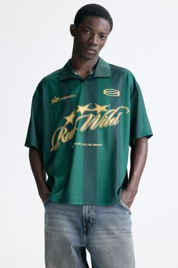 H&M - Men Green Loose Fit Football Shirt