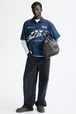 H&M - Men Blue Loose Fit Football Shirt