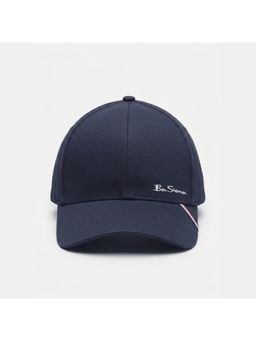 Ben Sherman - Men Solid Blue Baseball Cap with Signature Logo and Stripe Detail