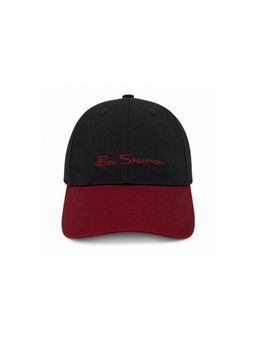 Ben Sherman - Men Black & Maroon Colourblocked Embroidered Baseball Cap
