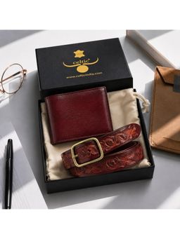 Celtic - Premium Handcrafted Leather Belt & Wallet Combo Gift Set