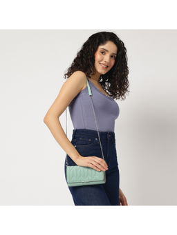 Fastrack - Green Textured Wallet with Detachable Chain Strap
