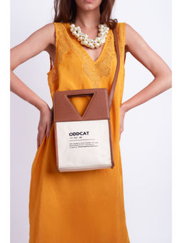 ODDCAT - Brown Colorblock Sling bag with Detachable Strap