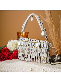 sugarcrush - White Embellished/Sequined Clutch