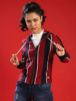 PINACOLADA - Multi color Women Stylish Striped Casual Sweatshirts