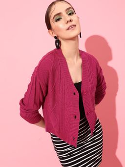STREET 9 - Pink Self-Designed Cardigan