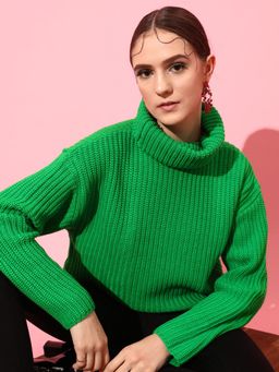 STREET 9 - Green High Neck Pullover