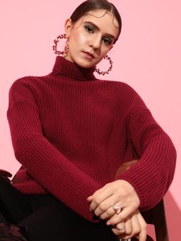 STREET 9 - Brown High Neck Pullover