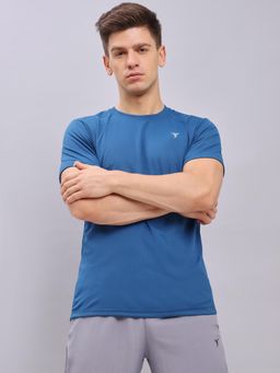Technosport - Men Solid Slim Fit Round Neck Sports T-Shirt with Technocool+
