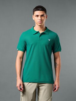 Technosport - Men Solid Slim Fit Polo Sports T-Shirt with Matpiq