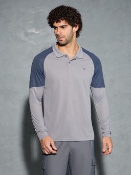 Technosport - Men Colorblock Slim Fit Polo Sports T-Shirt with Technocool+