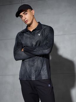 Technosport - Men Printed Slim Fit Polo Sports T-Shirt with Technocool+