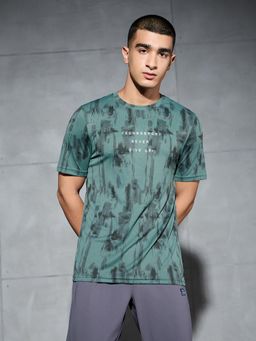 Technosport - Men Printed Slim Fit Round Neck Sports T-Shirt with Technocool+