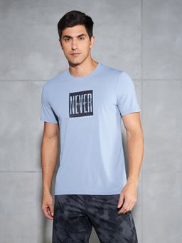 Technosport - Men Printed Slim Fit Round Neck Sports T-Shirt with Cotflex