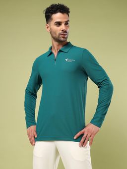 Technosport - Men Solid Slim Fit Polo Sports T-Shirt with Matpiq