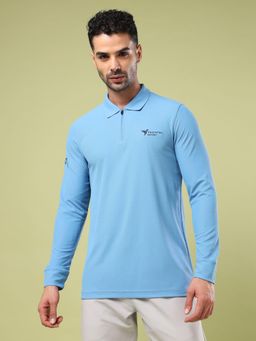 Technosport - Men Solid Slim Fit Polo Sports T-Shirt with Matpiq
