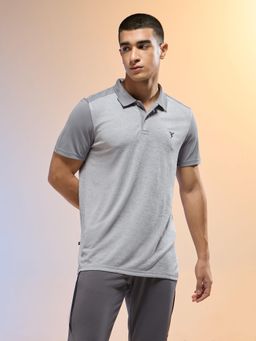 Technosport - Men Melange Slim Fit Round Neck Sports T-Shirt with Double Cool