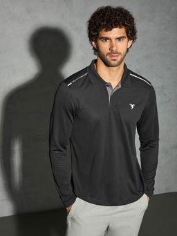 Technosport - Men Solid Slim Fit Polo Sports T-Shirt with Technocool+