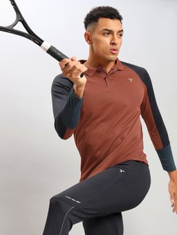 Technosport - Men Colorblock Slim Fit Polo Sports T-Shirt with Technocool+