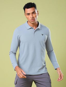 Technosport - Men Solid Slim Fit Polo Sports T-Shirt with Matpiq