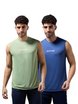Technosport - Men Solid Slim Fit Sports Tank Top Technocool+ (Pack of 2)