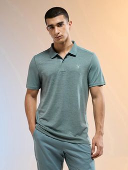 Technosport - Men Melange Slim Fit Round Neck Sports T-Shirt with Double Cool