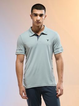 Technosport - Men Solid Slim Fit Polo Sports T-Shirt with Technocool+