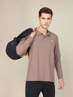 Technosport - Men Solid Slim Fit Polo Sports T-Shirt with Matpiq