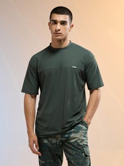 Technosport - Men Solid Relaxed Fit Round Neck Sports T-Shirt with Matpiq