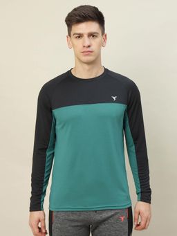 Technosport - Men Colorblock Slim Fit Round Neck Sports T-Shirt with Technocool+