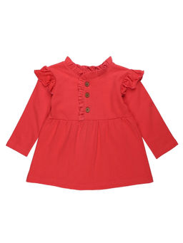 The Mom Store - Girls Cotton Sweater Dress - Red