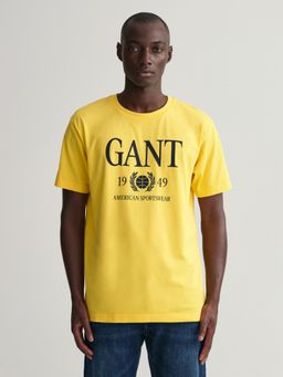 GANT - Men Yellow Retro Crest T-Shirt