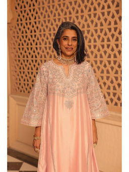 Sheetal Batra - Women Pink Short Knee Length Kurta with Salwar
