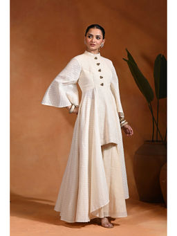 Rishi & Vibhuti - Ivory Long Tales Anarkali and Palazzo