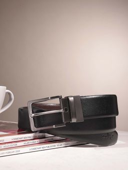 Celtic - Classic Black Textured Leather Belt