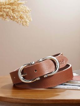 Celtic - Premium New Designer Brown Milled Leather Belt