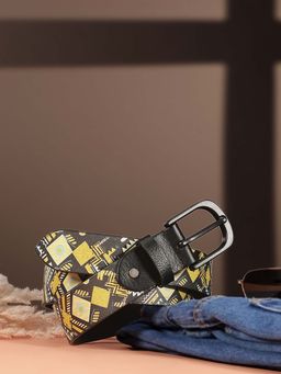 Celtic - Vibrant Chic Stand Out with Leather Yellow Printing Belt