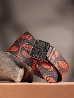 Celtic - Bold and Bright Leather Orange Printing Belt