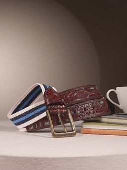 Celtic - Hand-Carved Black Leather Belt