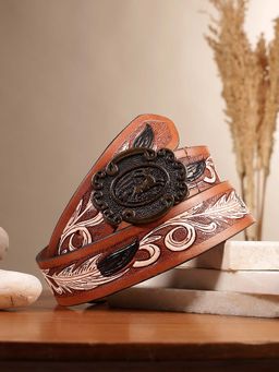 Celtic - Handcrafted Tan Leather Belt