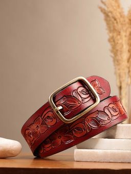 Celtic - Premium Red and Tan Leather Belt