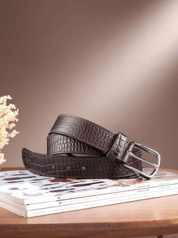 Celtic - Premium Handcrafted Men Textured Leather Belt with Classic Silver Buckle