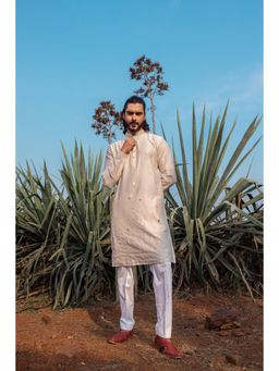 Runit Gupta - Aero Ivory Kurta with Pant (Set of 2)