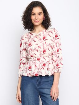 Latin Quarters - Women Multi Color Printed 3-4 Sleeve Regular Top